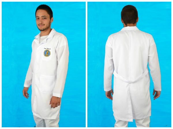 Jaleco Masculino Oxford - Bordado Gratis