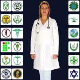 Jaleco Feminino Acinturado Oxford Com Nome Bordado Gratis